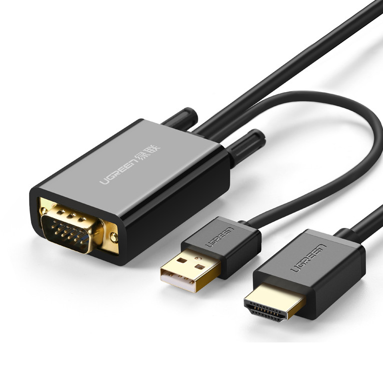 Cáp chuyển đổi VGA to HDMI + Audio dài 2m chính hãng Ugreen 30840