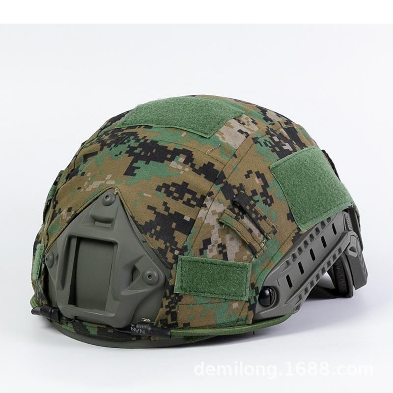 Mũ bảo hiểm chiến thuật Vòng tròn đầu 52-60cm Mũ bảo hiểm Airsoft Paintball War Game Gear CS Fast Materment Cover nhiều màu Color: jungle digital