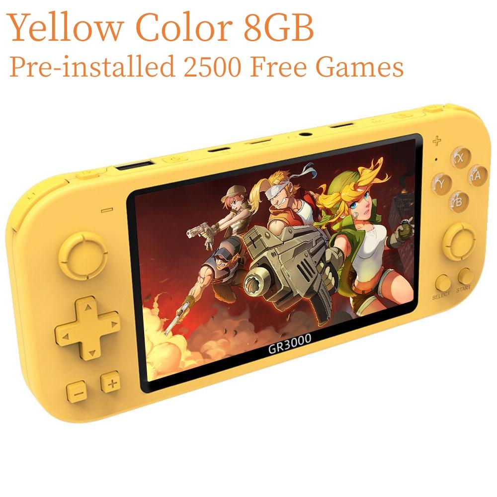 GR3000 Người chơi trò chơi cầm tay GR3000 Trò chơi retro 5 inch 8GB Không lặp lại 2500 Trò chơi miễn phí cho trò chơi video PS1/MAME/arcade