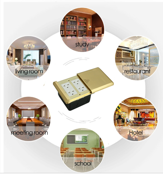 Ổ cắm điện âm sàn cao cấp sinoamigo SHP-2MS màu bạc