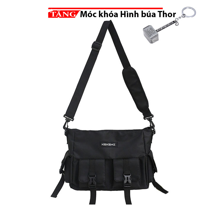 Đeo chéo vải bố thời trang dạo phố acridine ACRD051 Tặng móc khóa hình búa