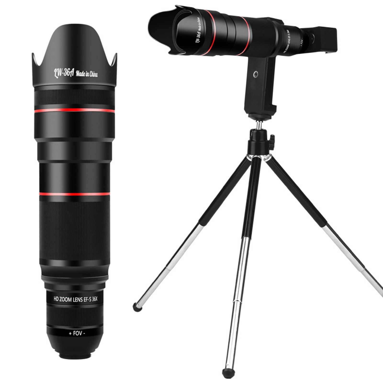 4K Telephoto  Phone Lens with Smartphone Tripod Holder