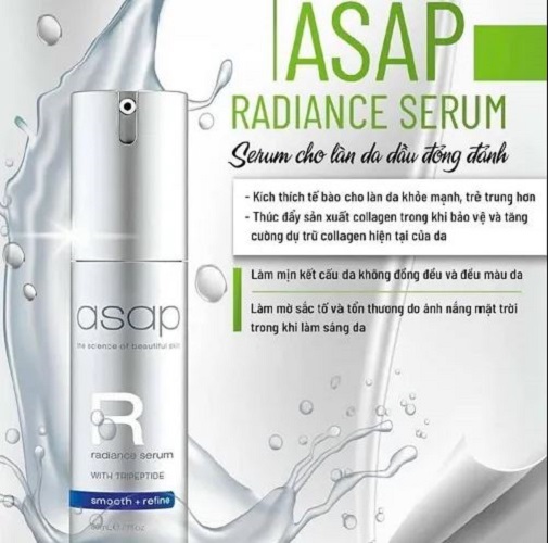 TINH CHẤT TRẺ HÓA VÀ LÀM SÁNG DA ASAP R RADIANCE SERUM WITH TRIPEPTIDE 30ML