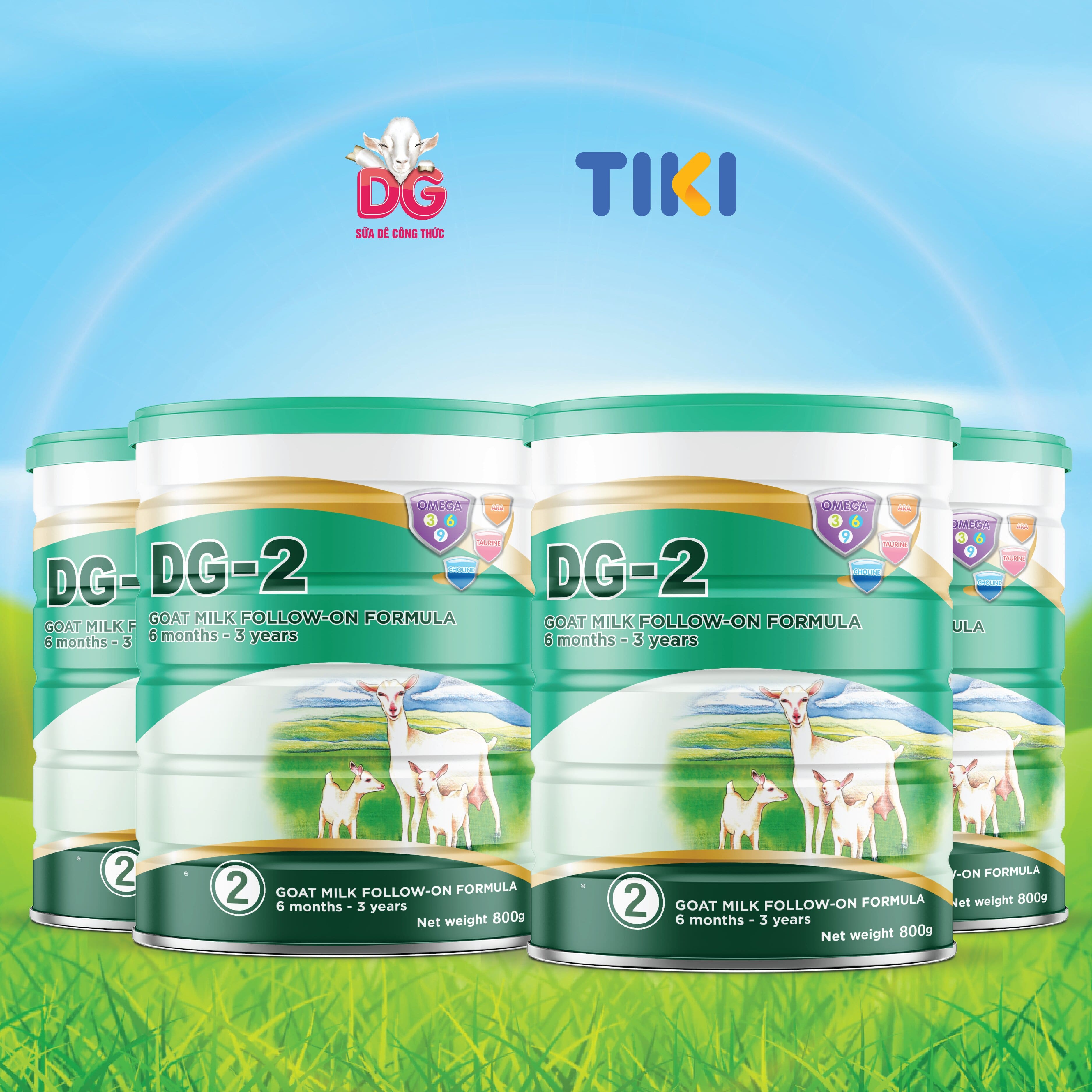 [Tặng 1 lon DG-3, HSD 10/2025] Sữa Dê Công Thức DG-2 800g (HSD 2026)