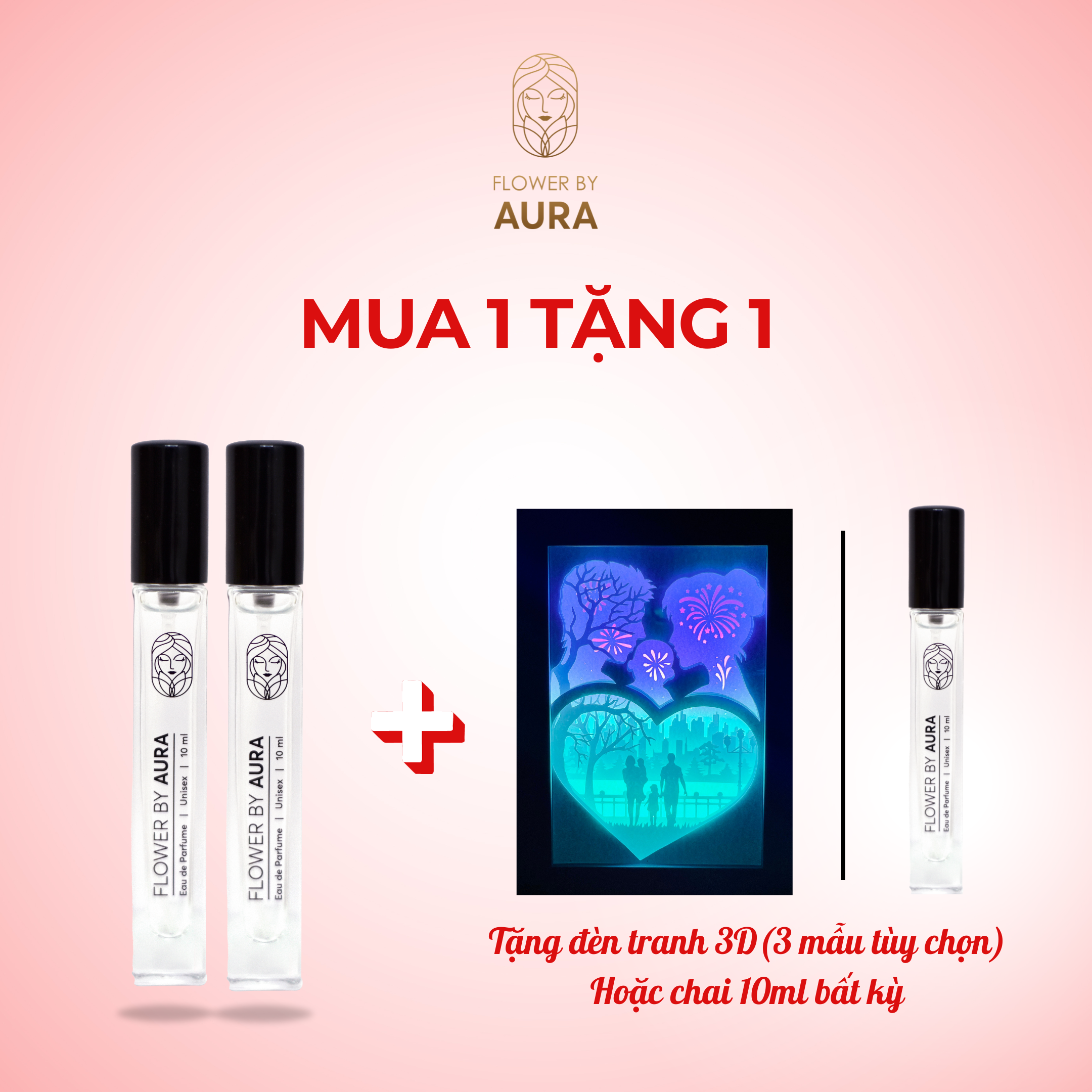 Nước hoa thiên nhiên Flower By Aura_Combo 2 chai Unisex 10ml