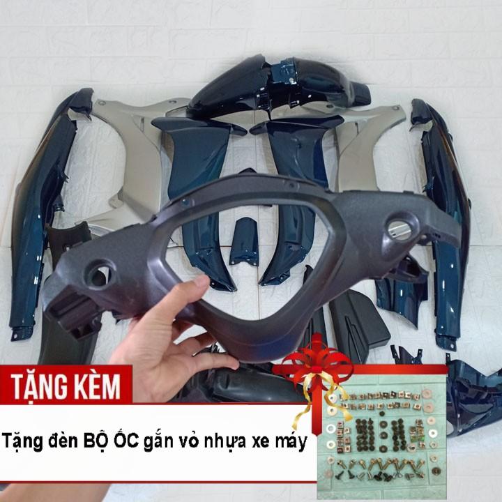 Bộ dàn áo dành cho xe máy Jupiter MX Loại pha đèn Mắt cáo Màu  xanh nhớt - kèm bộ Ốc theo Xe