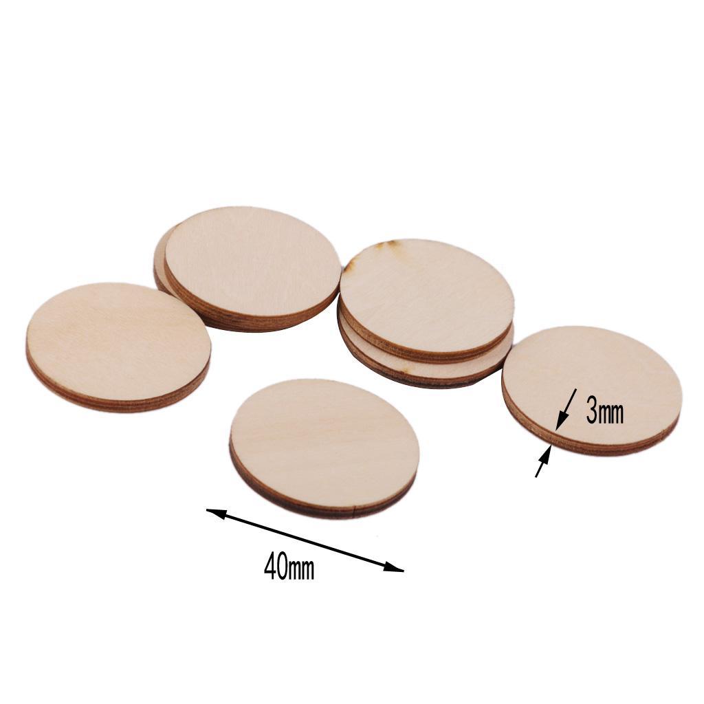 4x Blank Plain Round Shaped Natural Wood Slices Discs Art Craft Hobbies Pyrography