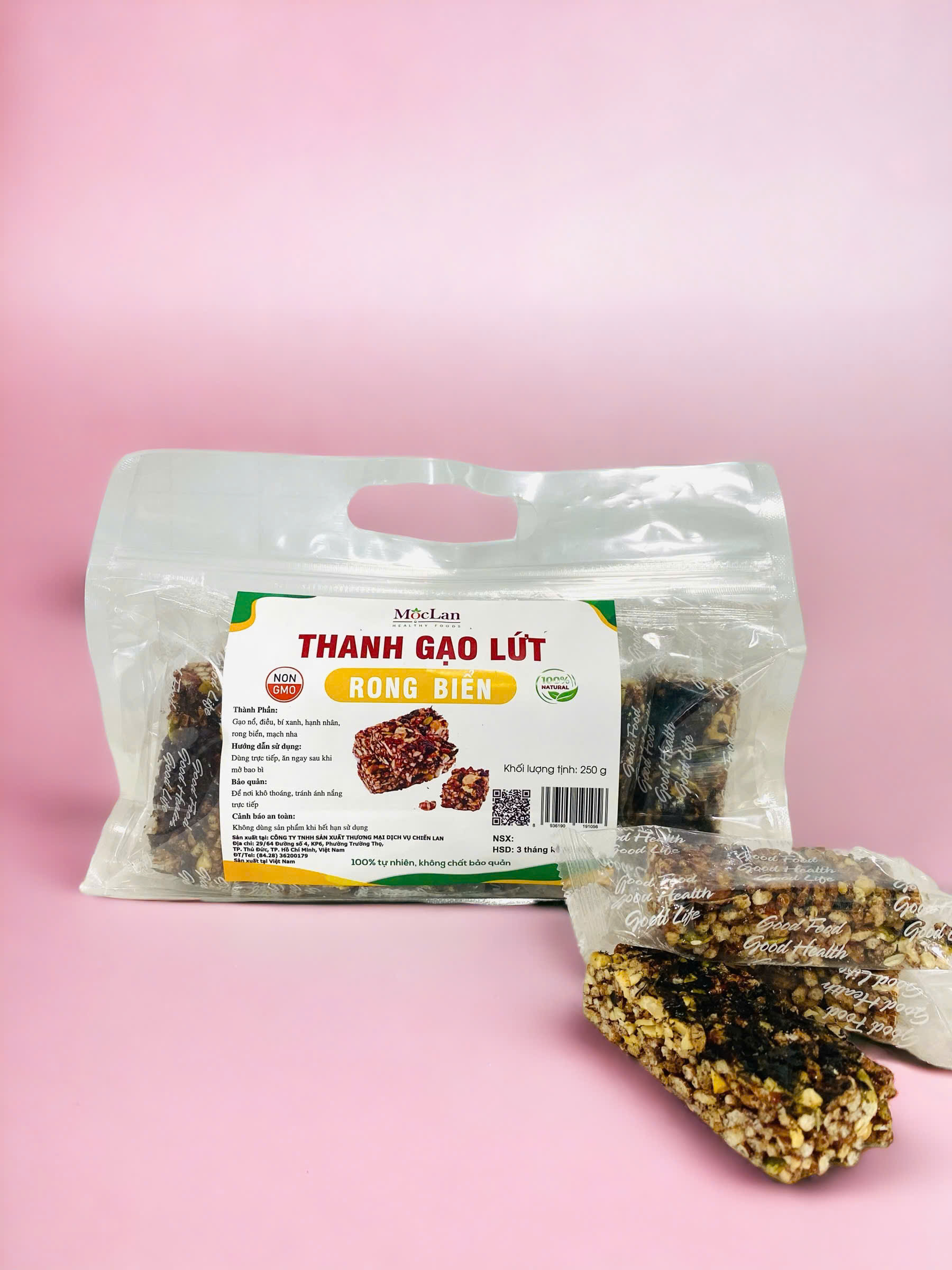 Thanh gạo lứt rong biển mix các hạt dinh dưỡng Mộc Lan Healthy 250g, 500g