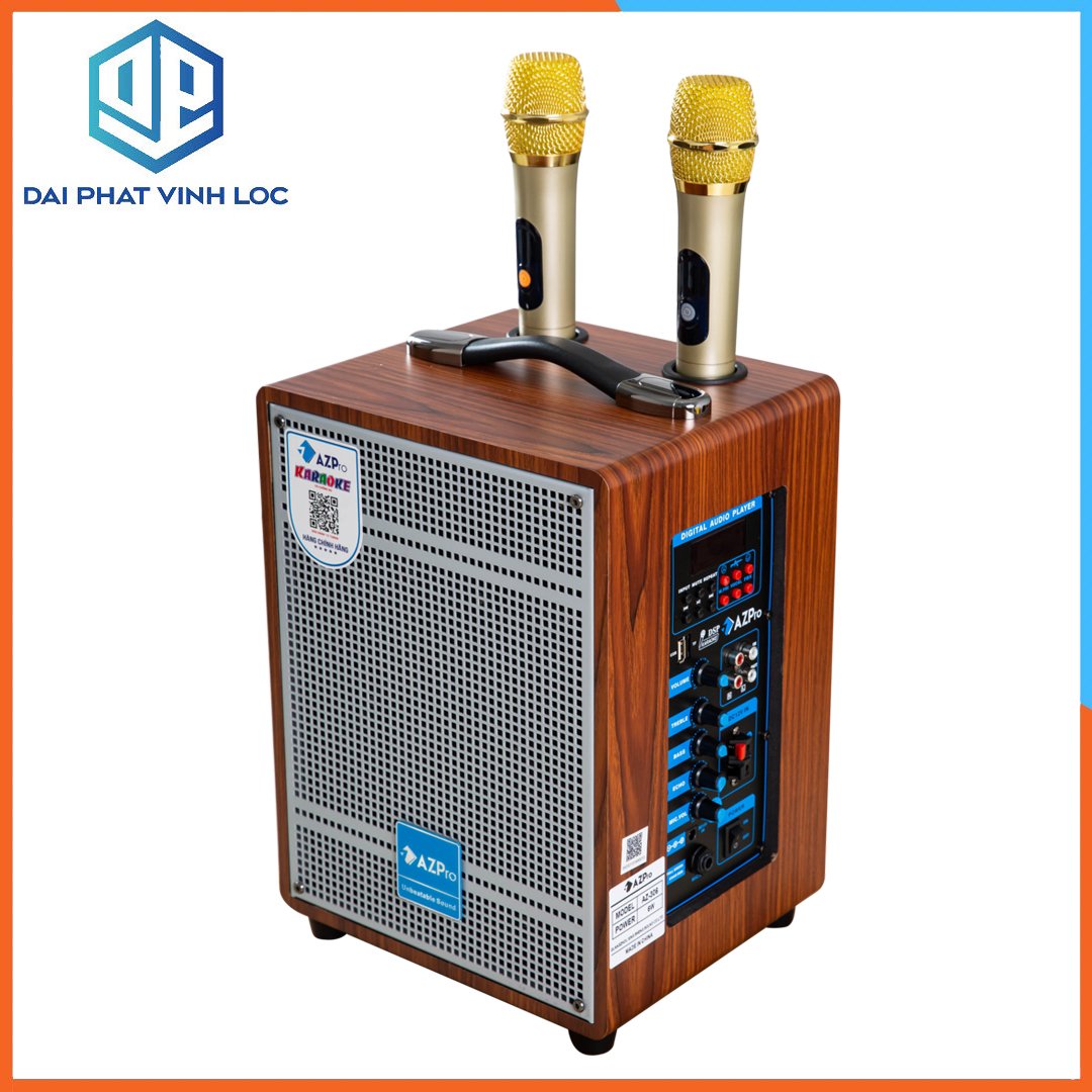 Loa Kéo Karaoke Công Suất Lớn 500W | Loa Kéo Giá Rẻ Bluetooth AZPro AZ-306 Bass 1.5 tấc Tặng 2 Mic Không Dây | Loa Kéo Bluetooth Kết Nối Điện Thoại