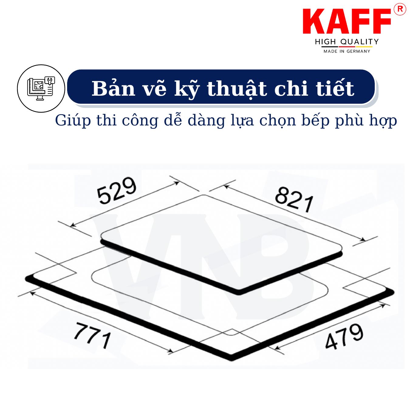 Bếp âm đa từ 6 vùng nấu nhập khẩu Germany KAFF KF-Smart734Vario - Hàng Chính Hãng