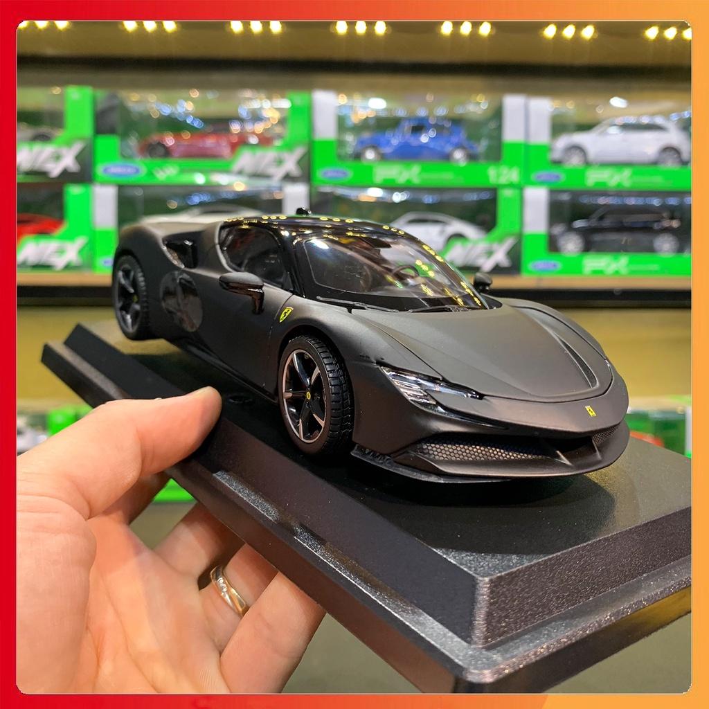 Mô hình xe Ferrari SF90 Stralade tỉ lệ 1:24 màu đen sần hãng Bburago