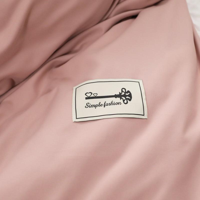 Bộ Chăn Ga Gối Cotton Đũi Viền Bèo - Hồng Viền Trắng