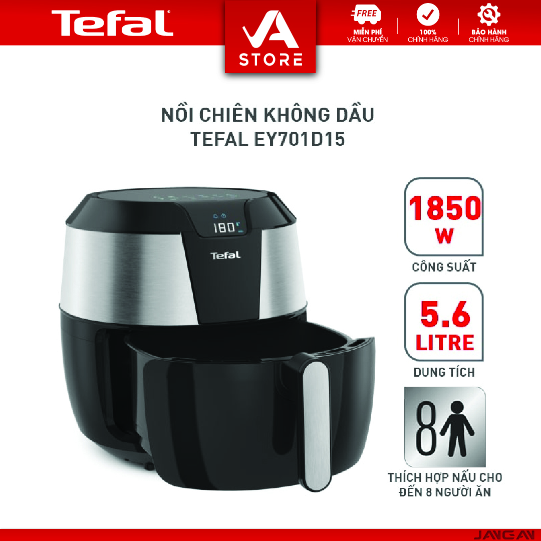 Nồi chiên không dầu điện tử Tefal XXL EY701D15 dung tích 6.3L - BH 2 năm - Hàng Chính Hãng