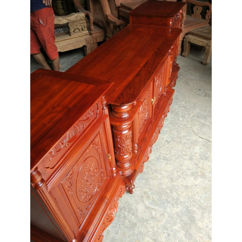 Kệ tivi cột nho gỗ gụ