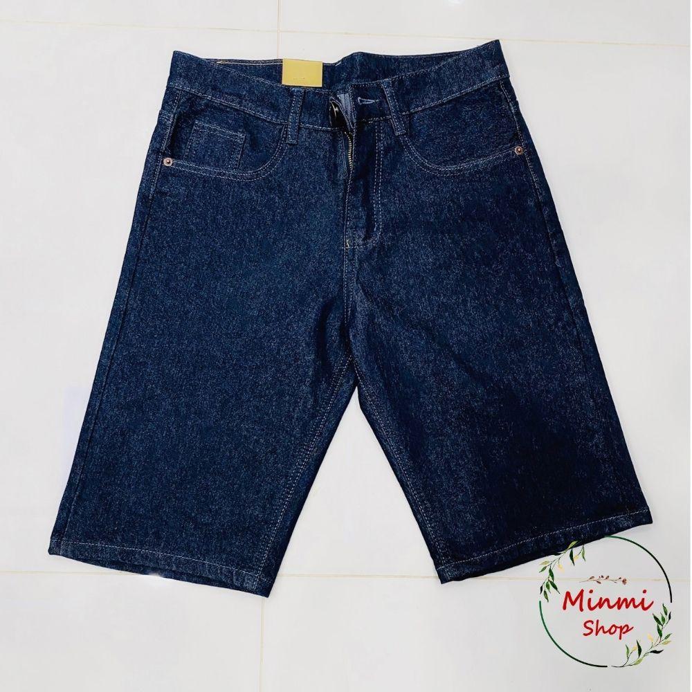 Quần Sọt Jean Nam Bigsize Màu Xanh Đen Quần Short Jean Sọt Rin Nam Ống Suông