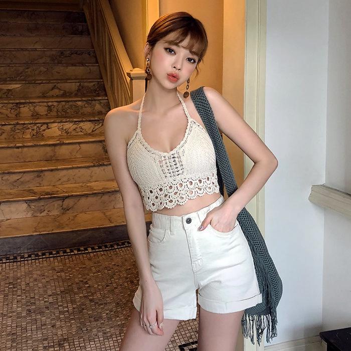 Áo ngực bikini móc len đi biển