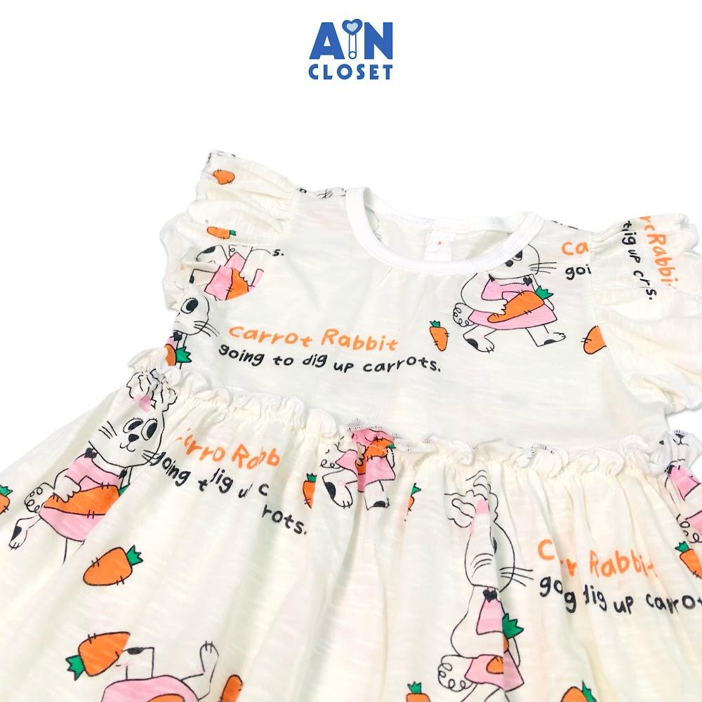 Đầm bé gái họa tiết Thỏ carrot thun xược - AICDBGYECXAF - AIN Closet