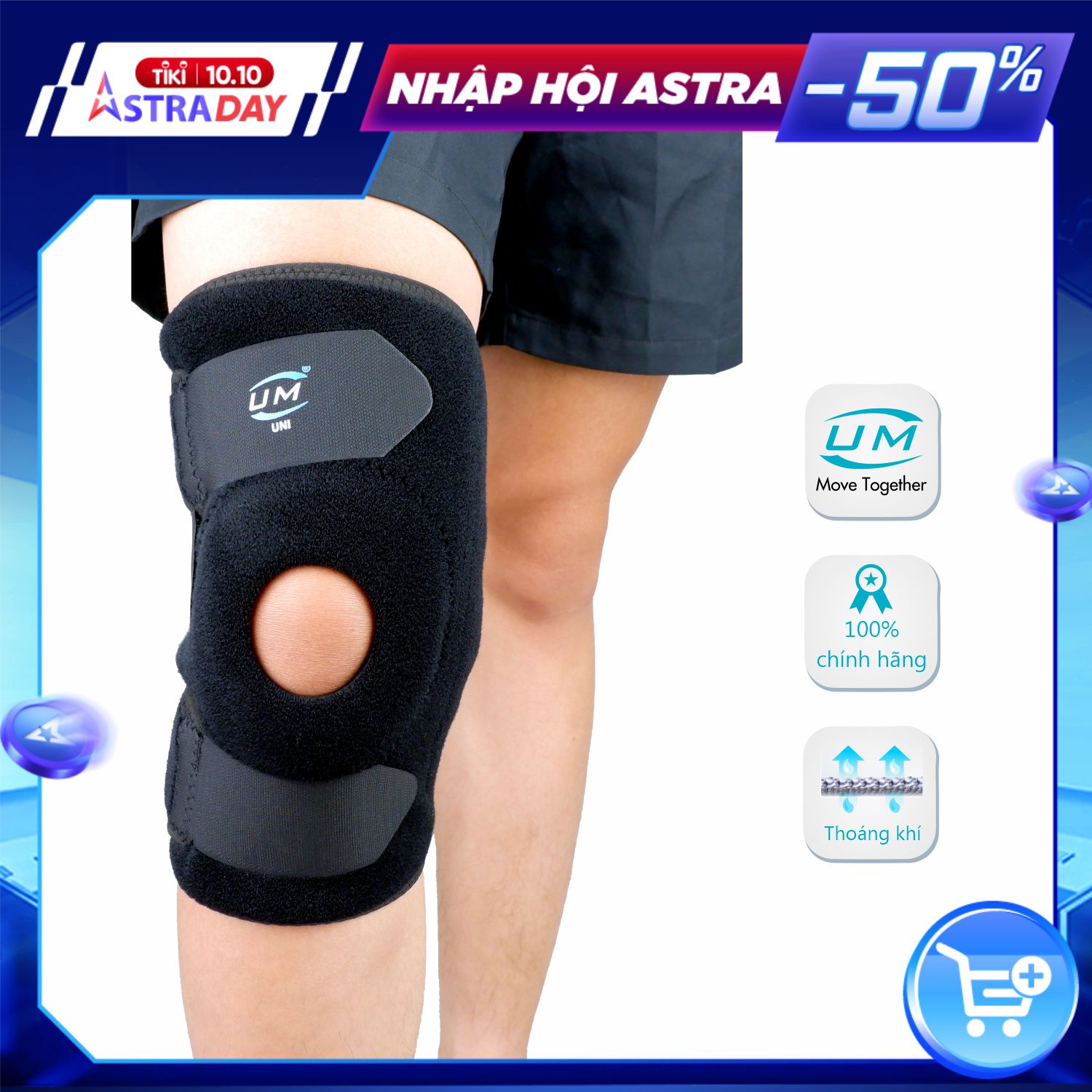 Bó gối đai dán không nẹp neoprene United Medicare (F07