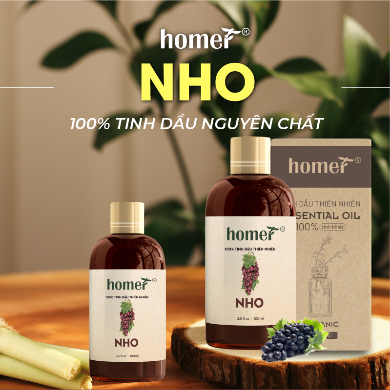 Tinh Dầu Nho Homer 100ml - Xông Thơm Phòng, Thư Giãn Khử Mùi - Tinh Dầu Trái Cây Thiên Nhiên