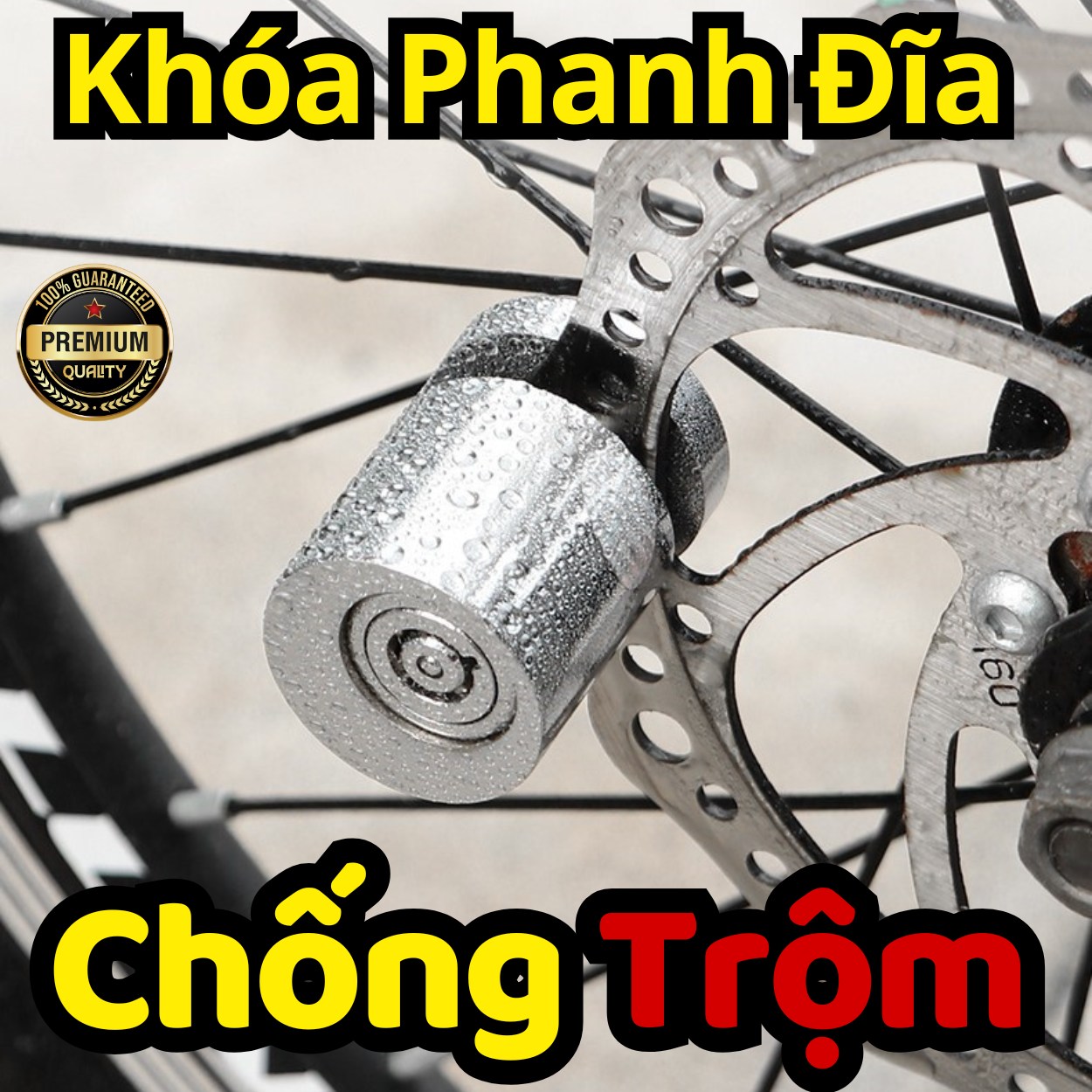 [THÉP NGUYÊN KHỐI] Khóa thép phanh đĩa xe máy chống trộm, khoá phanh đĩa chất liệu 100% thép nguyên khối cho moto, xe máy, xe đạp D Danido