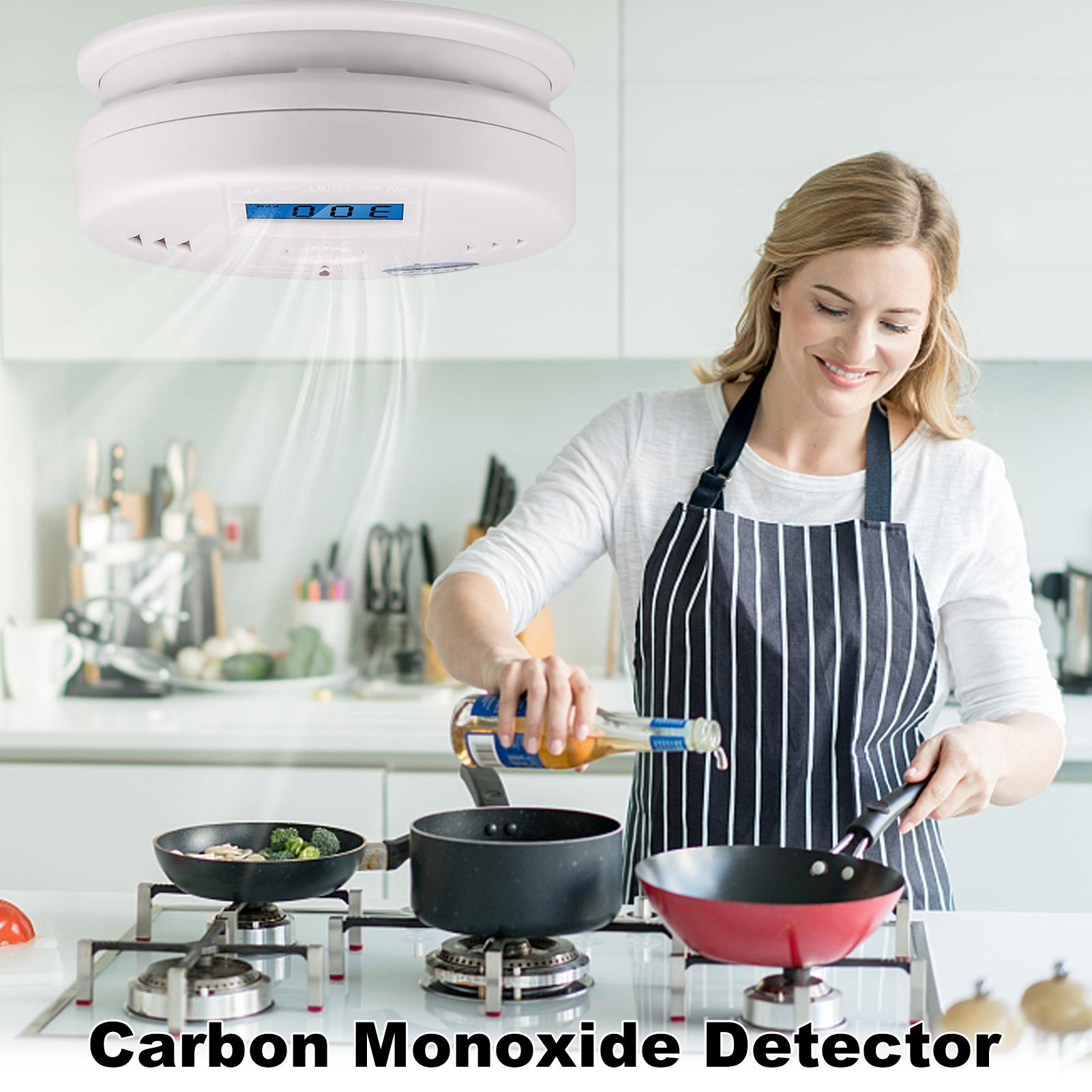 Máy dò carbon Monoxide, Cảm biến báo động CO Hoạt động bằng pin với màn hình kỹ thuật số LCD cho phòng ngủ nhà bếp