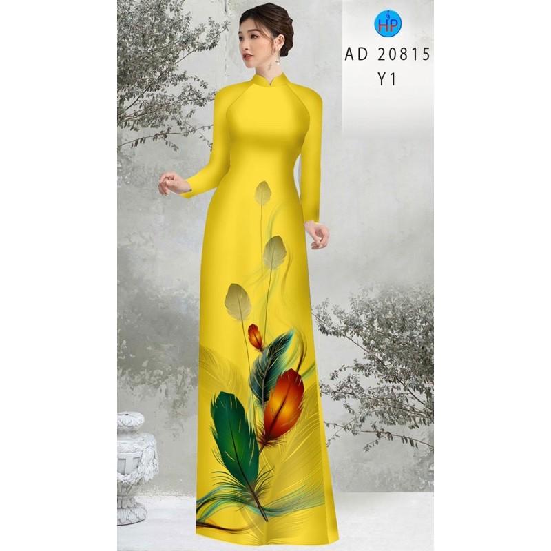Vải áo dài họa tiết lông chim