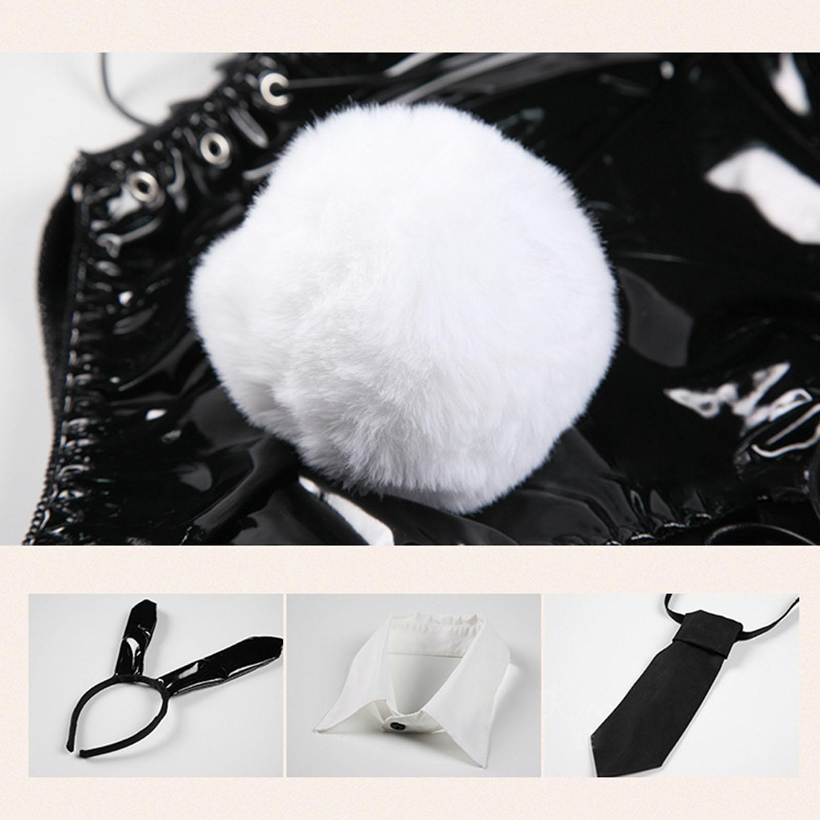 Bunny Costume Set Cosplay Bodysuit Girls with Bunny Ears for Fancy Dress M