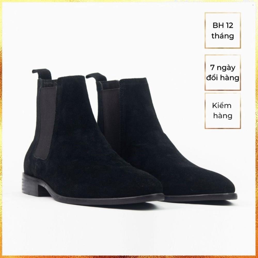 Giày Boot Nam cổ cao da bóng - Giày boot nam tăng chiều cao da chơn bóng - Chelsea Boots nam cao cổ Da Bóng