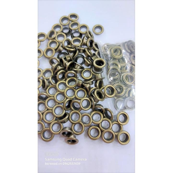 Khoen ore mắt cáo 6mm Bằng Thau không gỉ Màu bạc, vàng, đen, đồng Khuy mắt cáo bấm vải, quần áo, túi xách, đồ da