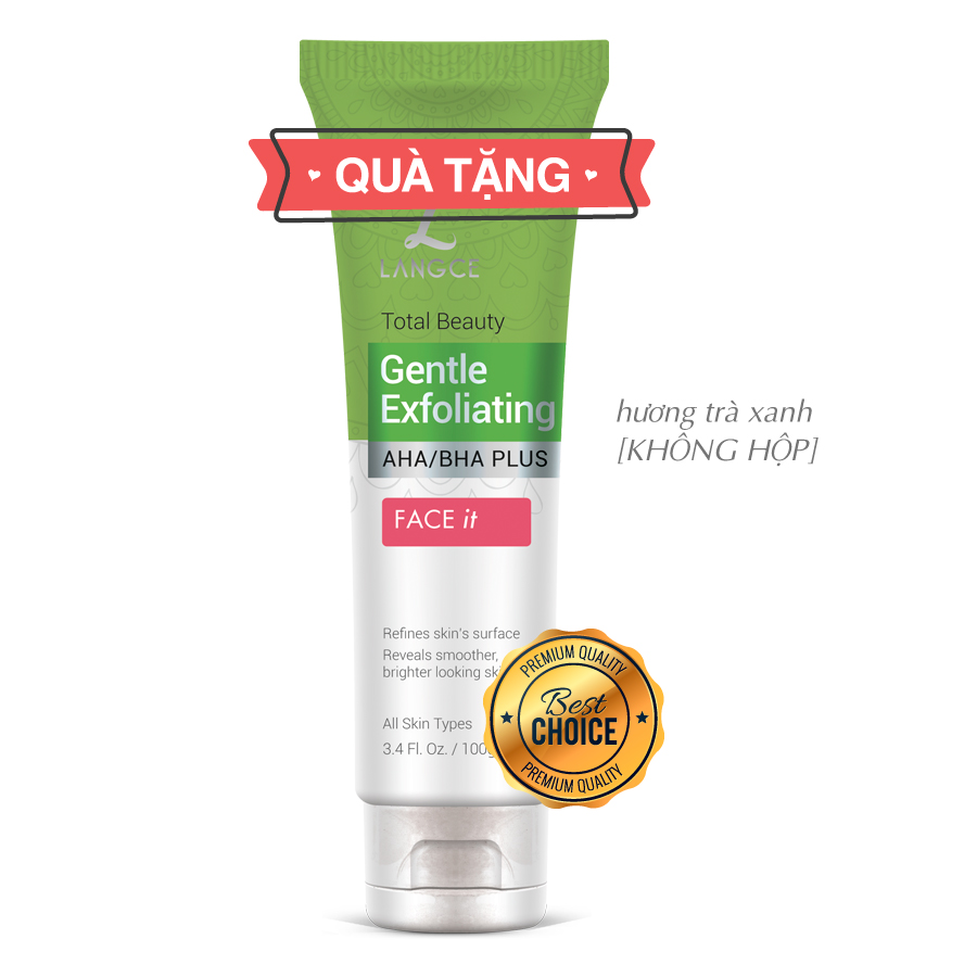 Collagen Rửa Mặt Cọ Massage Trắng Da 120ml Hộp Đỏ TẶNG Tẩy Tế Bào Chết Da Mặt Trà Xanh 100ml LANGCE