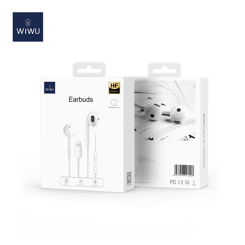 Tai Nghe Iphone Wiwu Earbubs 302 Có Micro Đàm Thoại Tích Hợp Trên Dây, Chất Lượng Âm Thanh Cực Chuẩn - Hàng Chính Hãng