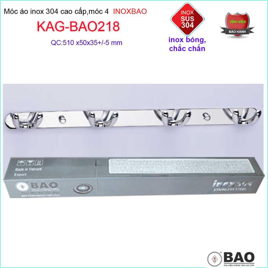 Móc Inox Bảo KAG-BAO218, móc áo phòng tắm SUS304 đúc đặc sang trọng thiết kế tin tế đến từng chi tiết