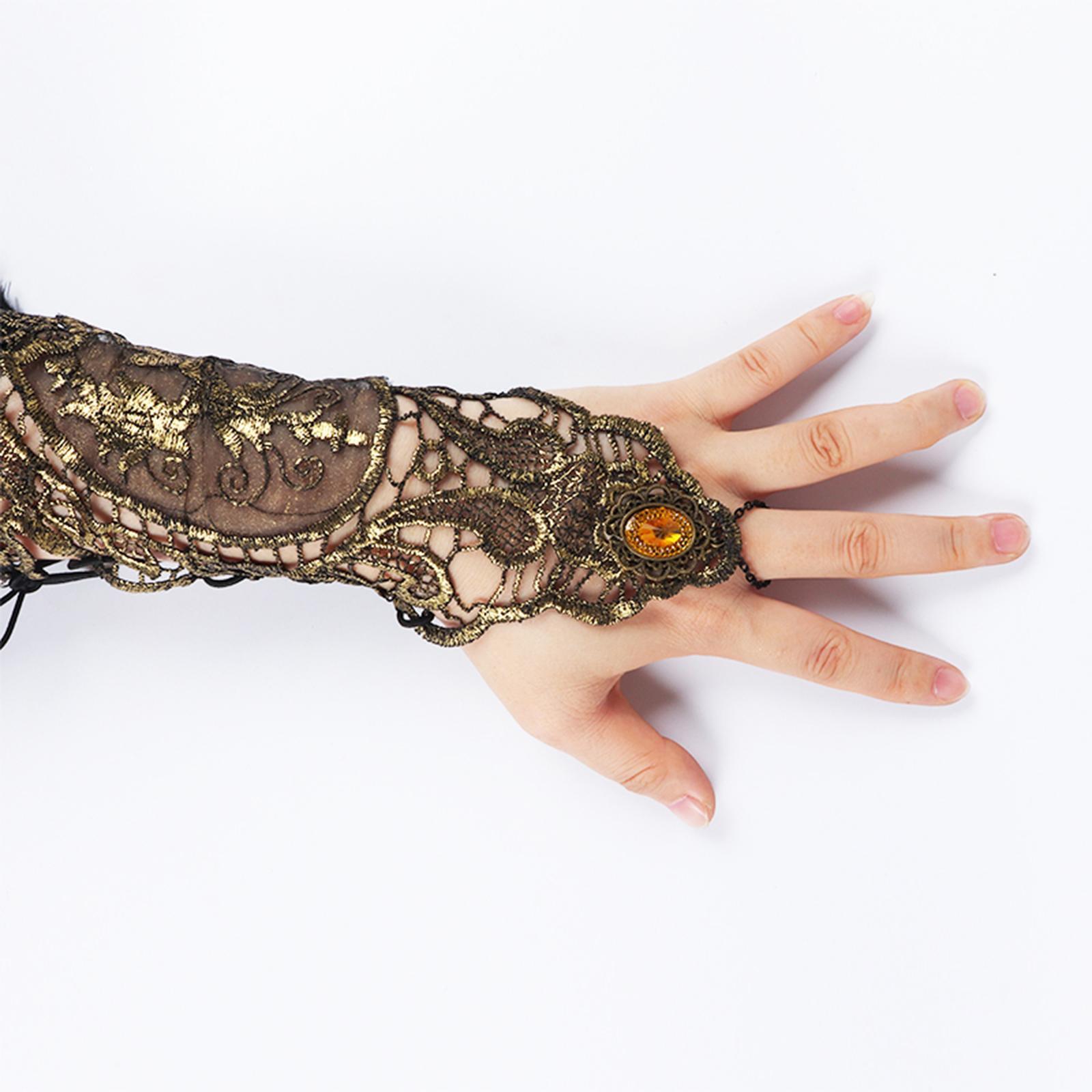 2x Wrist Cuffs Sleeves Bracelets for Showgirl Wedding Evening