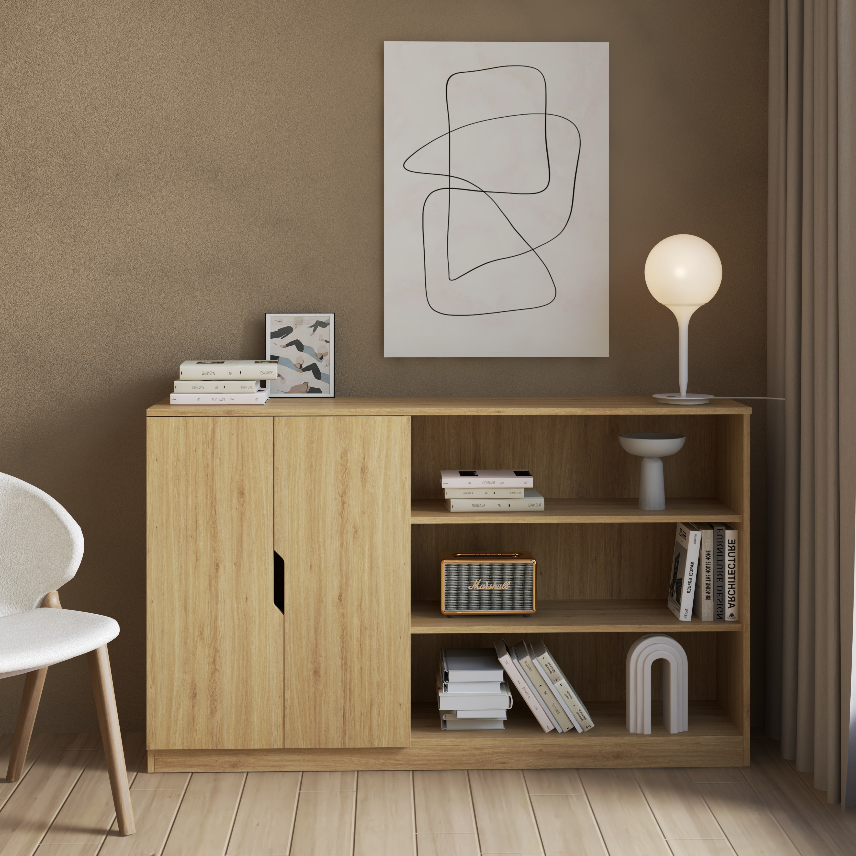 [Happy Home Furniture] DASH, Tủ đựng đồ 6 ngăn,  150cm x 35cm x 90cm ( DxRxC), TCM_025