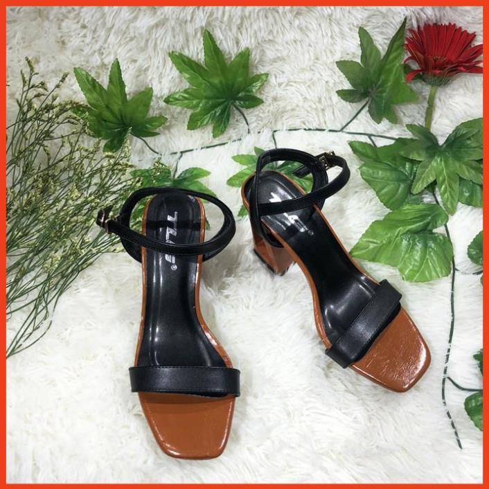 TLG Sandal cao gót quai da hot trend 2020 trẻ trung năng động 21283