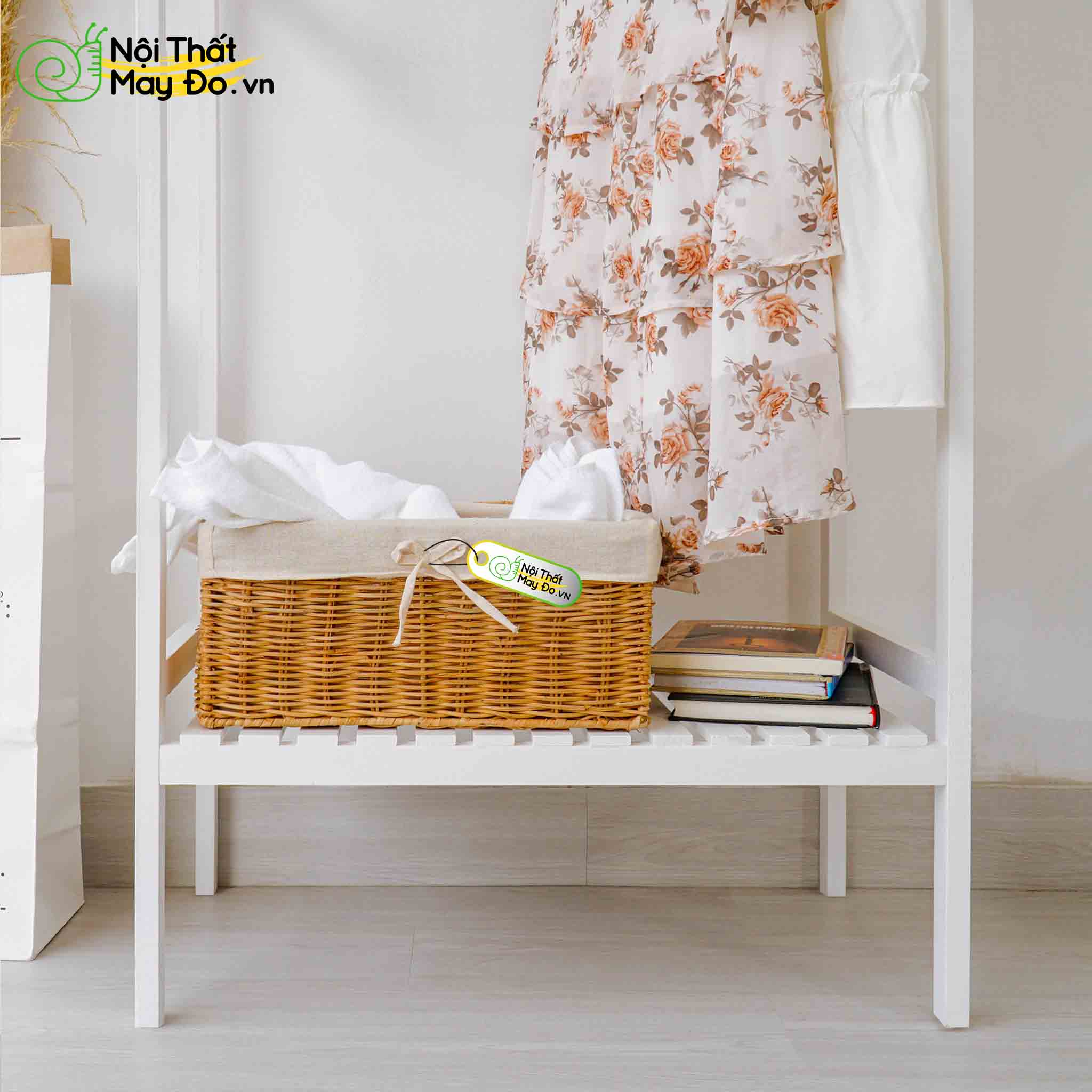Tủ Treo Quần Áo Tiện Lợi - Shelf Hanger - Thiết Kế 1 Ngăn Gọn Gàng - Khung Gỗ Thông Bền Chắc - Có 2 Màu Sắc Lựa Chọn