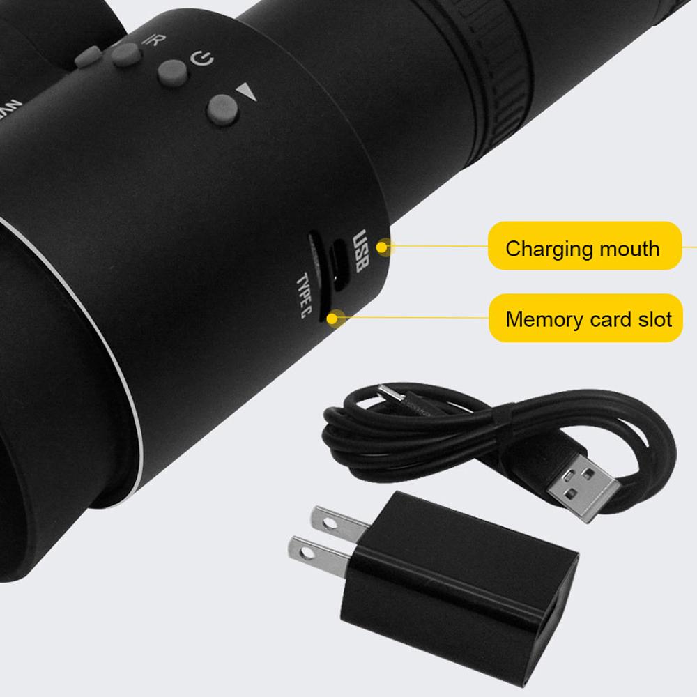 Portable Monocular Crossing Cursor Night-Visions Sight Device Day Night Use 1.54inch Display 350M Effective Viewing Distance Photo Taking Video Recording Infrared Digital Vedio Camera