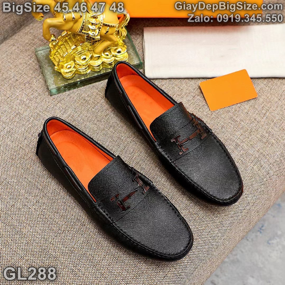 Giày mọi da đóng thủ công, giày lười cỡ lớn 45 46 47 48 cho nam cao to chân ú bè. Big size handmade loafer for wide feet