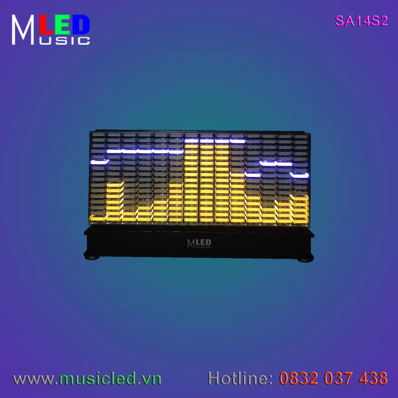 Dàn đèn Music LED nháy theo tần số nhạc 14 cột để bàn