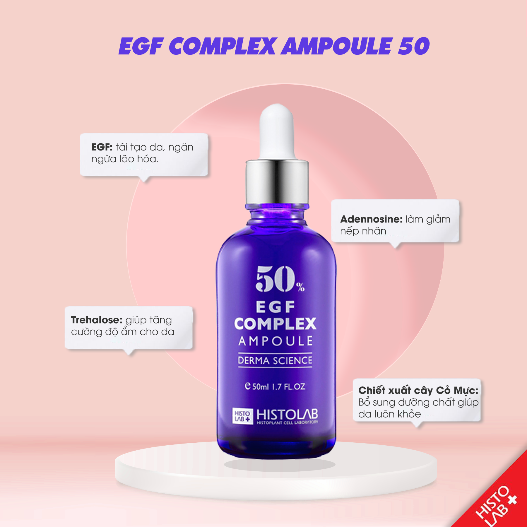 Serum Tinh Chất Tế Bào Gốc Trẻ Hóa Da Histolab 50% Egf Complex Ampoule Derma Science