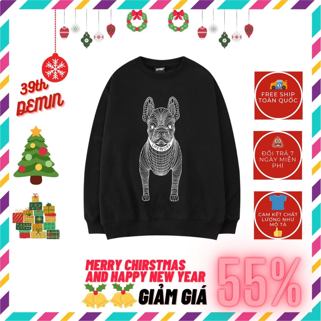 Áo nỉ BULLDOG cổ tròn phong cách Hip Hop graffiti sweater unisex Form rộng Free Size