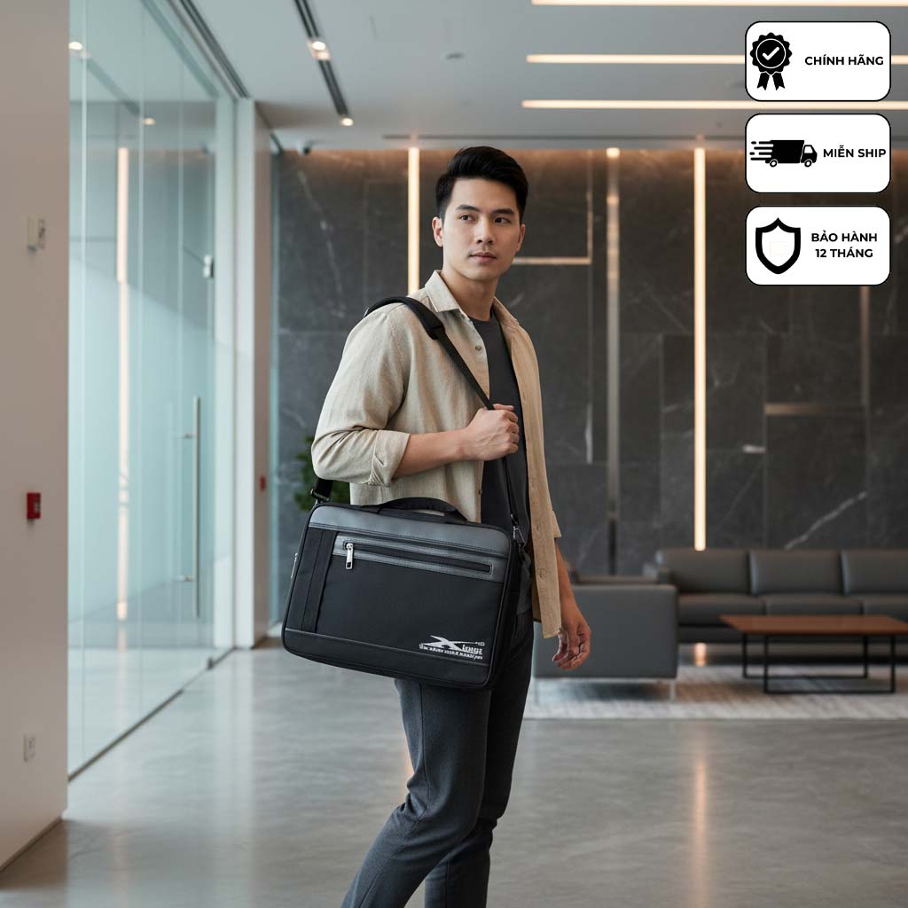 Cặp đa năng học sinh, cặp xách laptop cao cấp Xbags Simple