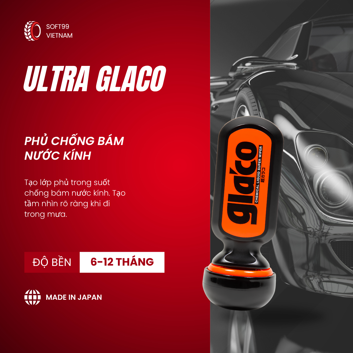 Phủ chống bám nước kính - Ultra glaco | G-19