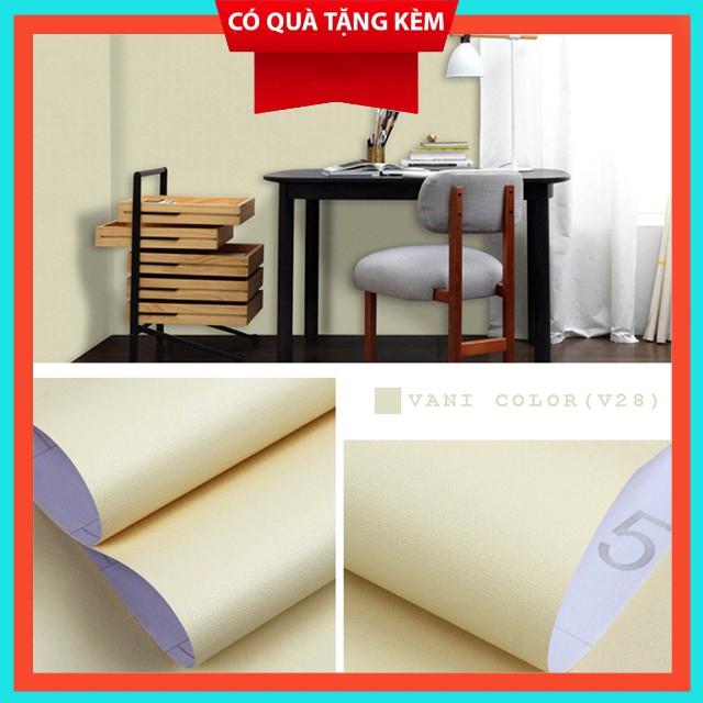 Giấy dán tường MÀU Vàng be nhiều mẫu - khổ rộng 45cm