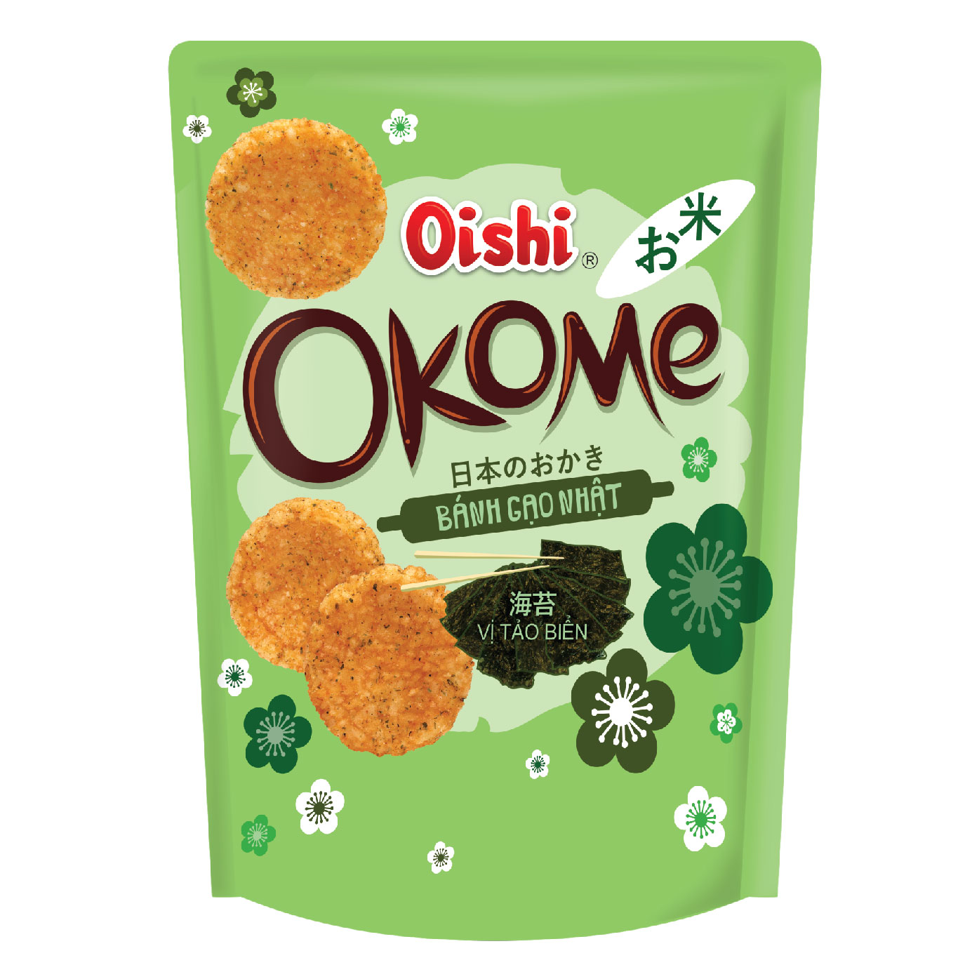 Combo 20 gói Oishi Bánh Gạo Nhật Vị Tảo Biển Okome