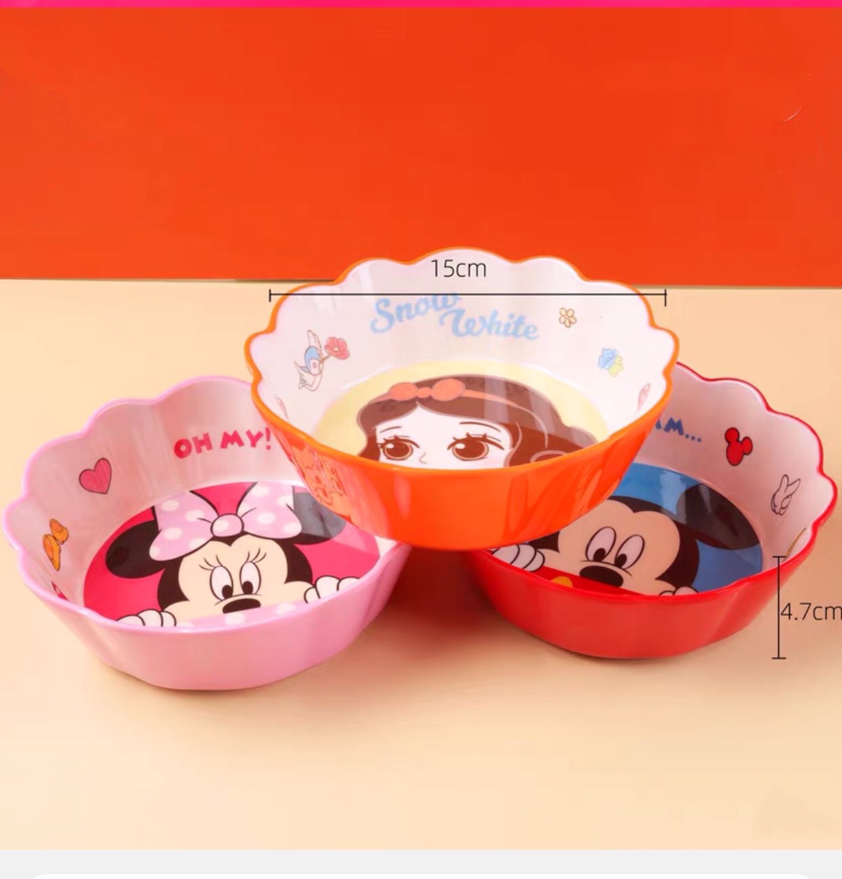 Chén ăn nhựa Melamine viền gợn sóng hình Stitch siêu cute cho bé trai - PDW21102-S