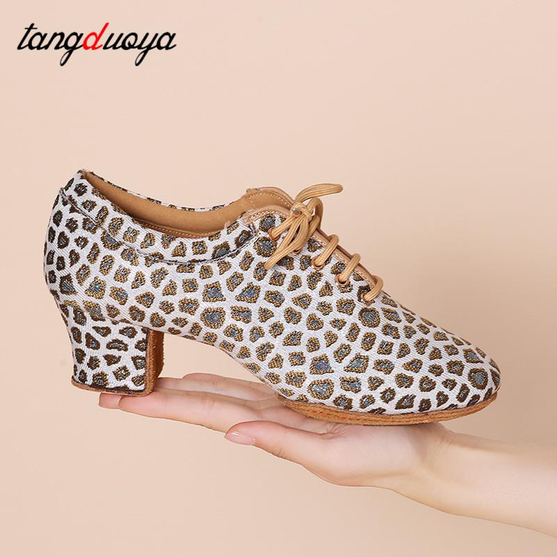 Giày khiêu vũ Latin Latin Giày nữ Jazz Tango Salsa Người phụ nữ hiện đại Giày khiêu vũ Giày khiêu vũ Giày 5cm Giày thể thao nhảy múa Color: 5cm indoor gold Shoe Size: 38