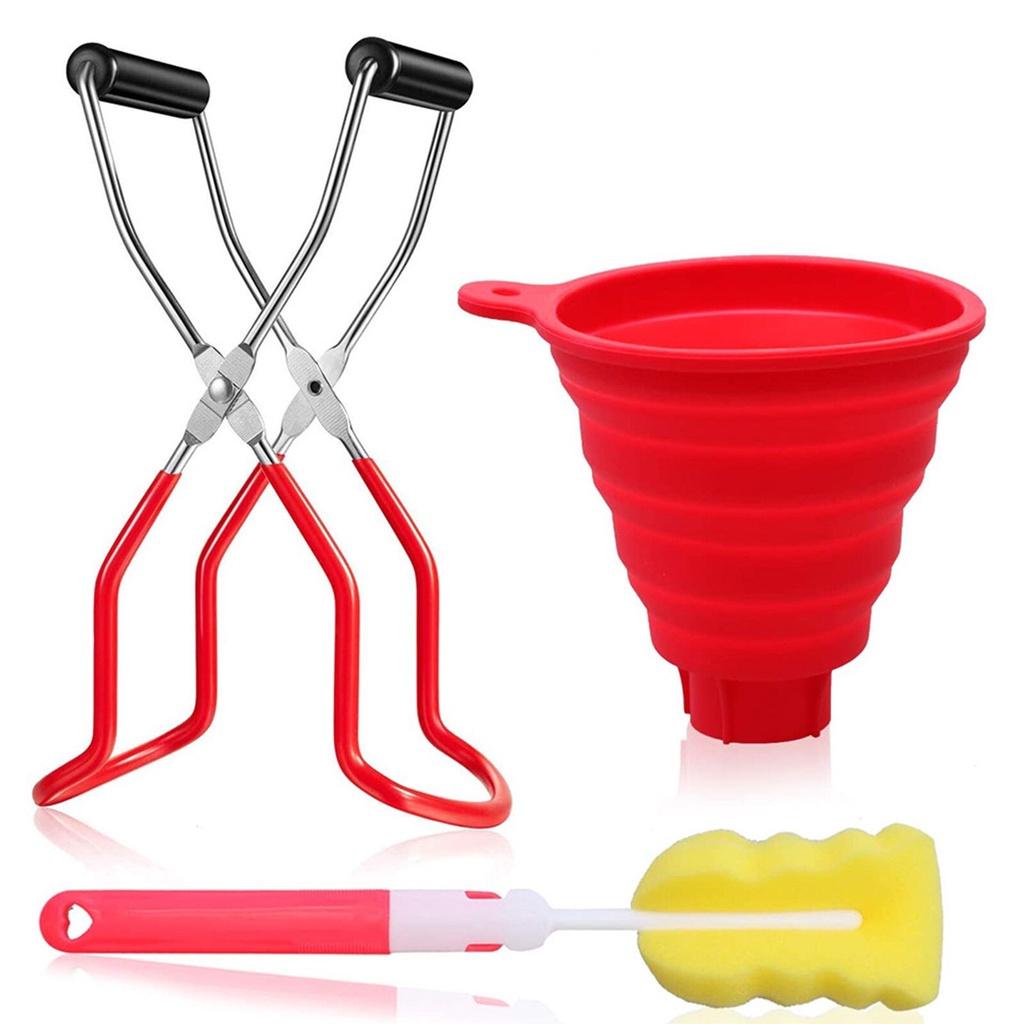 AA Canning Kits Kitchen Utensils Anti-scalding Dish Clamp Collapsible Funnel Sponge Brush Canning Supplies