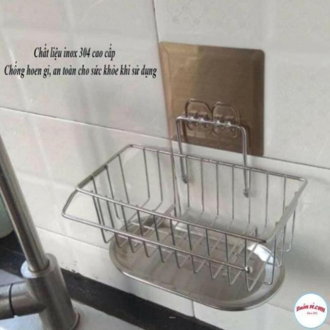KỆ INOX ĐỂ ĐỒ ĐỰNG GIẺ RỬA BÁT GẮN TƯỜNG KÈM KHAY HỨNG NƯỚC