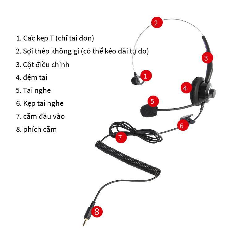 Khuyến mại tai nghe điện thoại máy tính để bàn cáp cuộc gọi đi cắm điện giảm tiếng ồn với micrô điện thoại cố định gắn trên đầu bằng lúa mì
